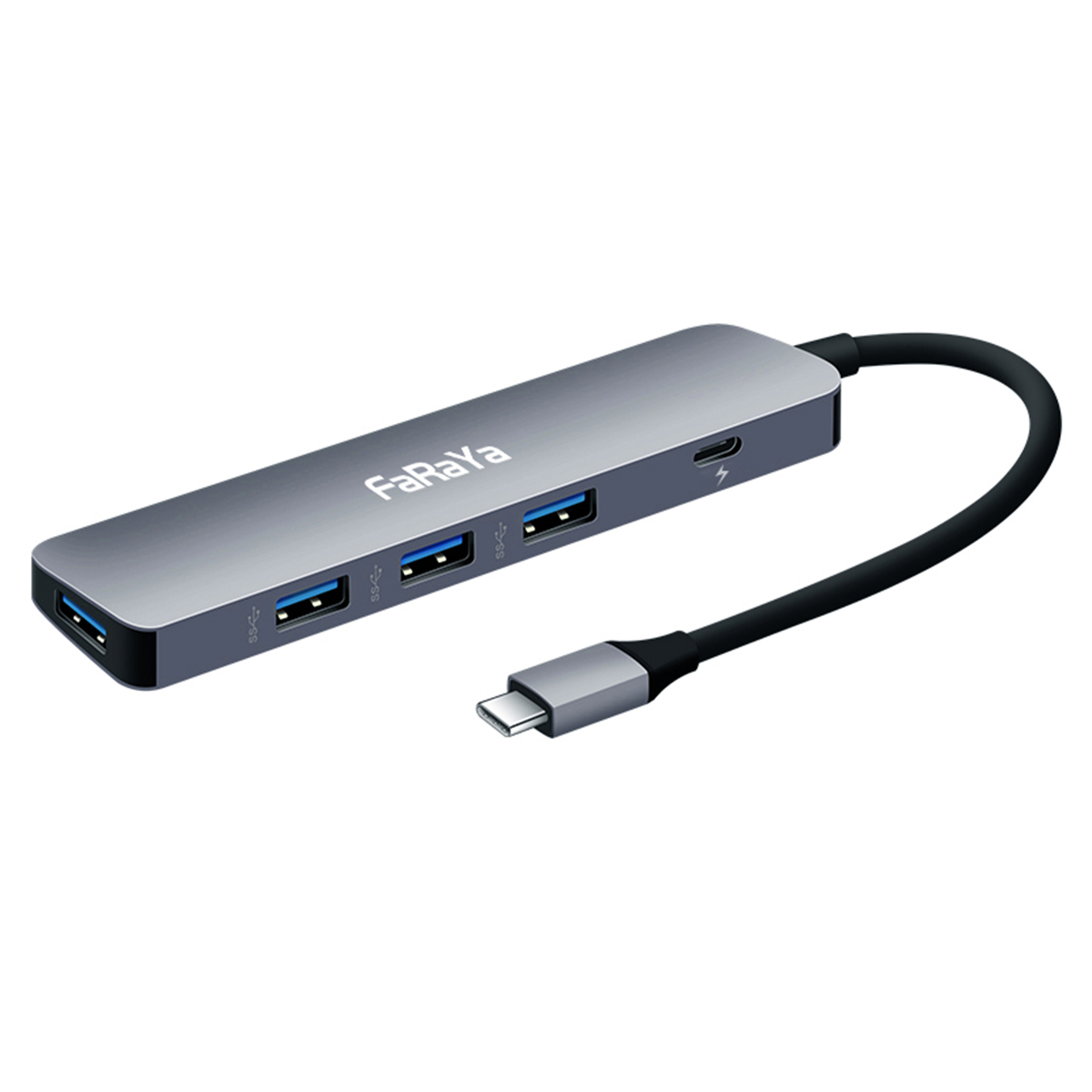 Type-C To 4Port Hub+Micro power supply