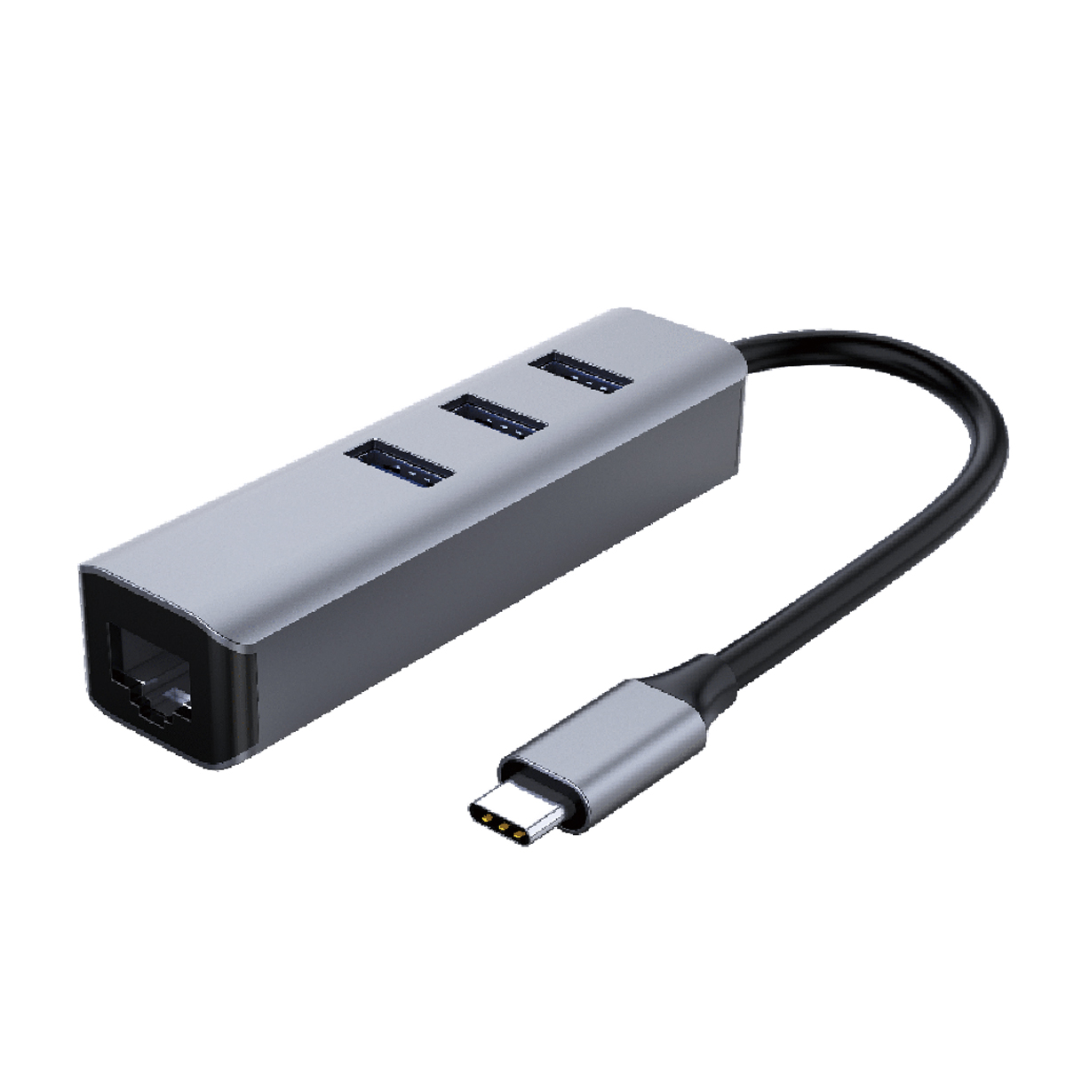 Type-C To USB3.0 3Prot Gigabit Ethernet Port