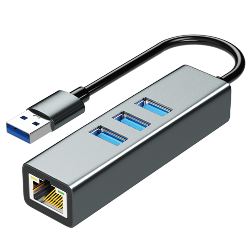 USB3.0 TO RJ45 Gigabit Ethernet Card (1000Mbps)+USB2.0*3Port HUB